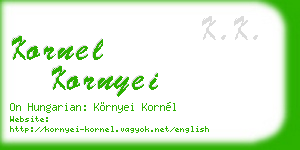 kornel kornyei business card